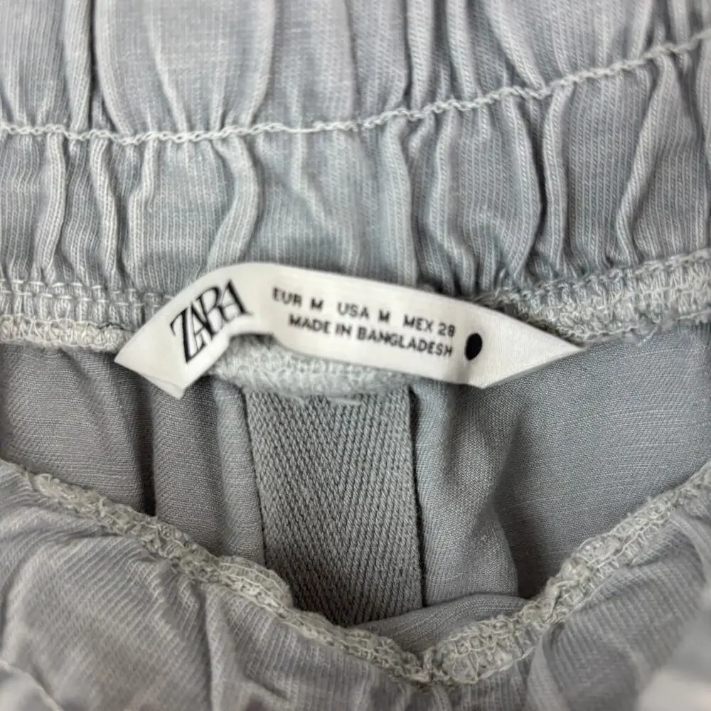 ZARA Linen/Cotton Cargo‎ Pants Stone Gray M- Casual Minimalist